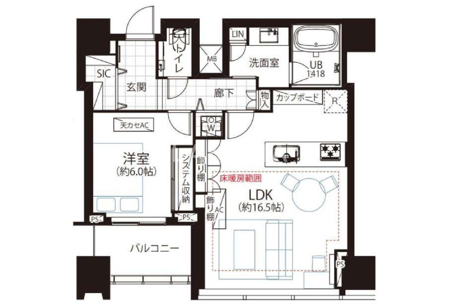 東京都港区三田1丁目 投資用マンション 57.01㎡ 官网图片 3