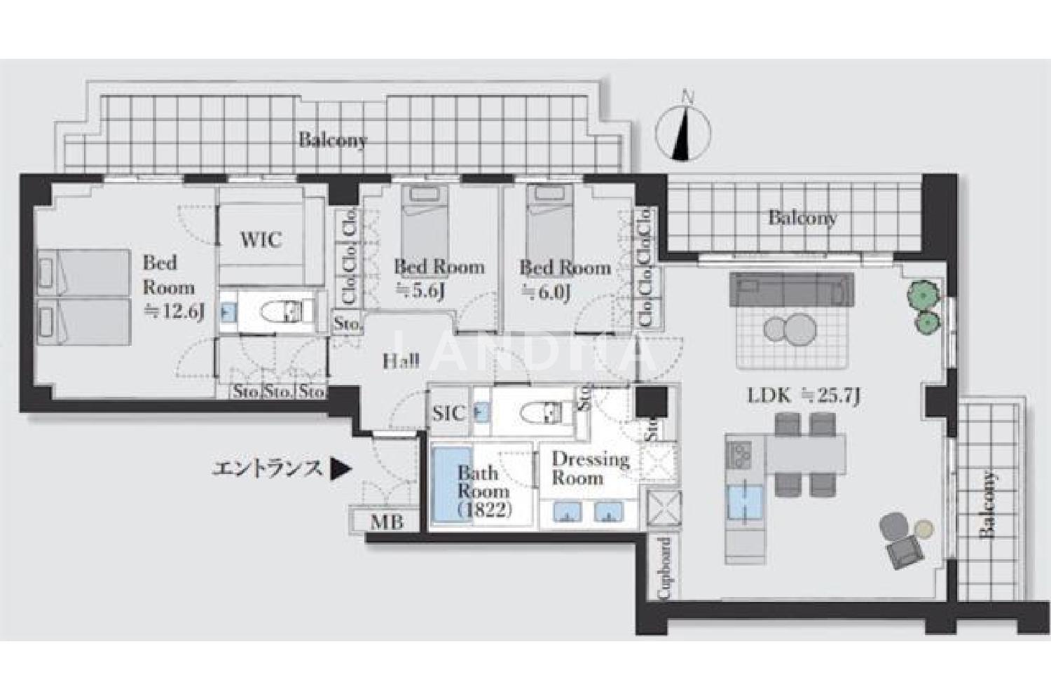 東京都港区元麻布3丁目 投資用マンション 133.09㎡ 官网图片 3