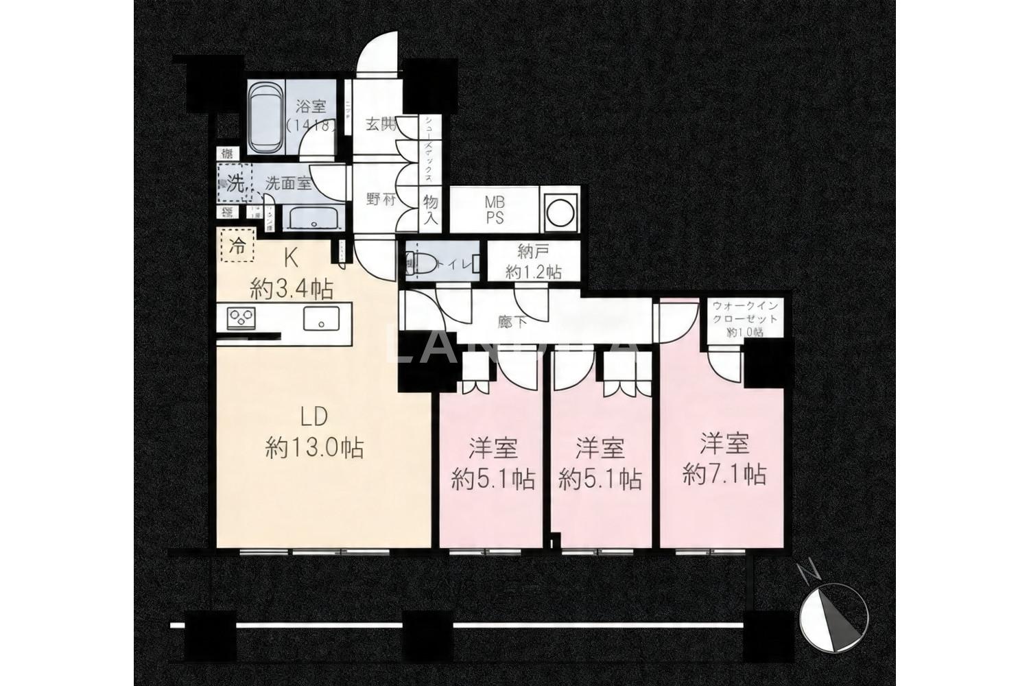 東京都新宿区西新宿5丁目 投資用マンション 83.37㎡