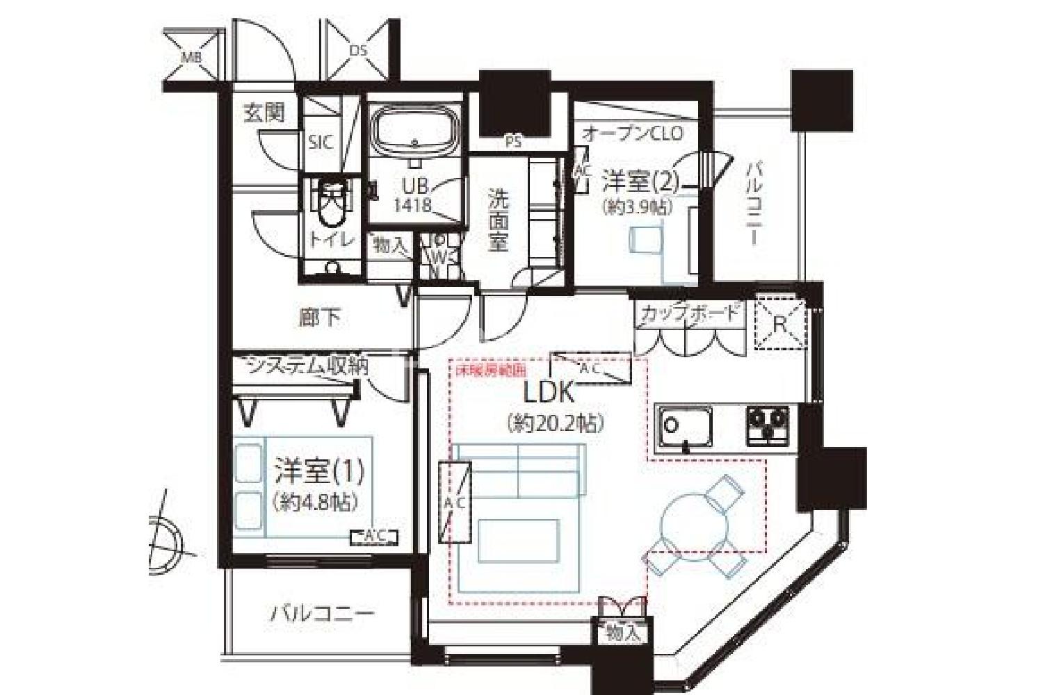 東京都港区芝4丁目 投資用マンション 70.31㎡ 官网图片 5