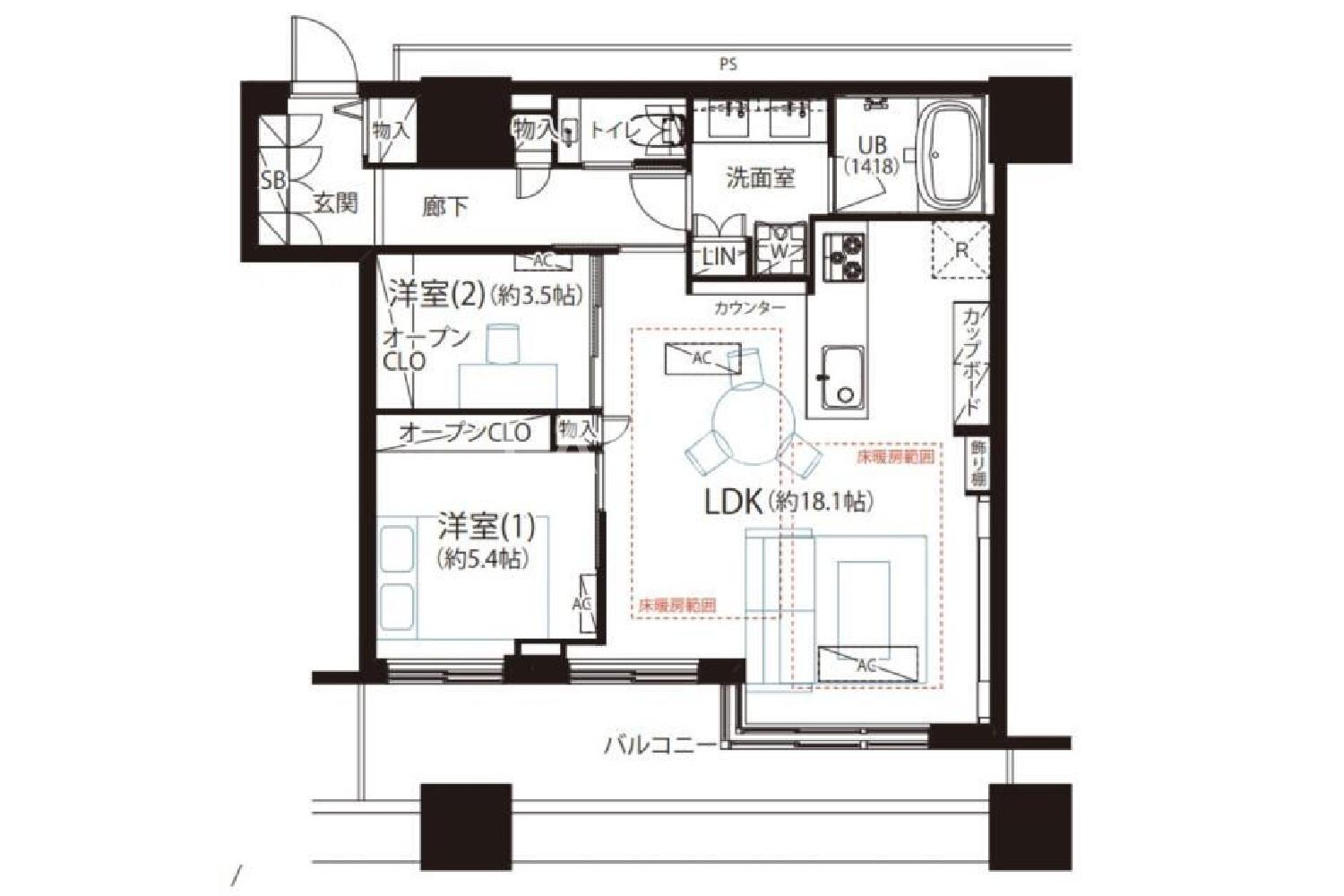 東京都港区芝1丁目 投資用マンション 62.24㎡ 官网图片 5