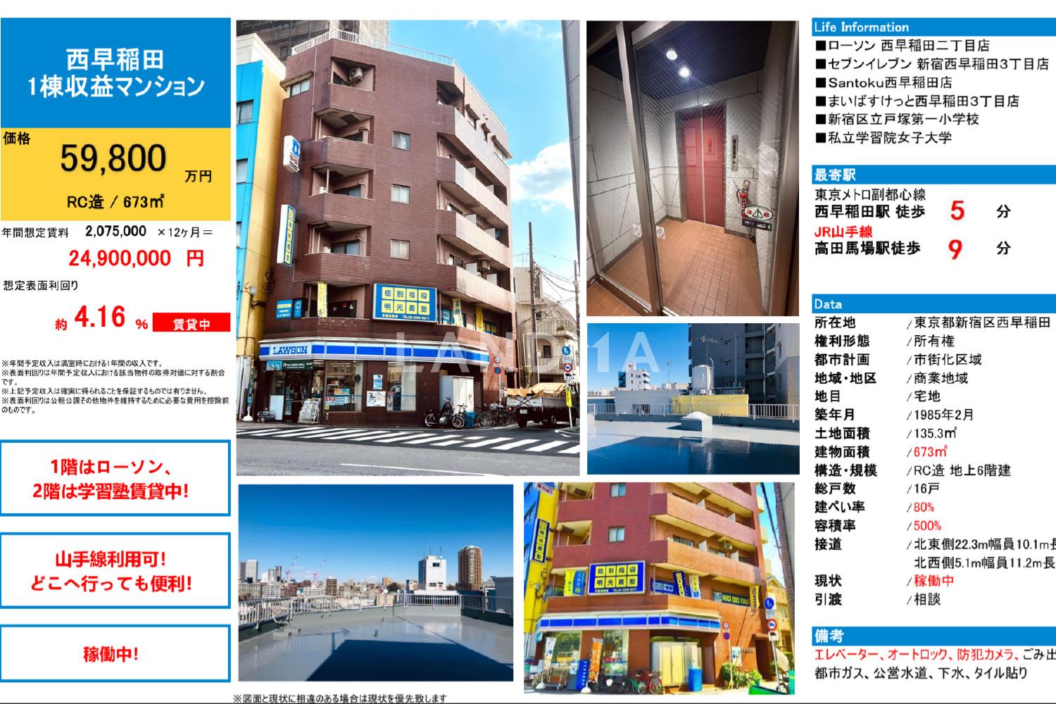西早稲田1棟収益マンション